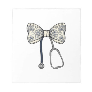 Bloc-note Stéthoscope à ruban d'infirmière vintage Design de