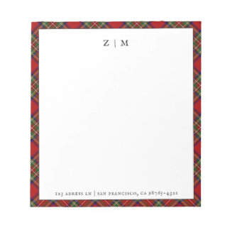 Bloc-note Stewart Royal Clan Tartan Plaid Motif