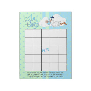 Bloc-note Stork avec un mignon petit bébé garçon - Bingo