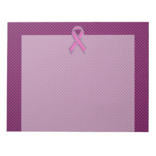 Bloc-note Style Chrome Pink Ribbon Sensibilisation Fibre de
