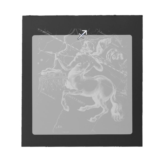 Bloc-note Style Chrome Sagittarius Zodiac Connexion Hevelius (Devant)