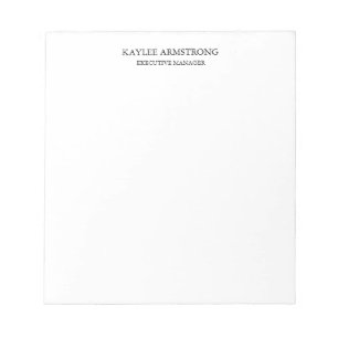 Bloc-note Style classique simple blanc professionnel