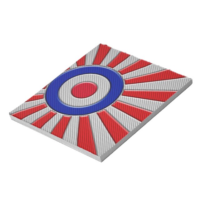Bloc-note Style de fibre de carbone Mod Roundel Sunburst (Tourné)
