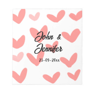 Bloc-note style de texte minimal simple blanc mariage cœur r