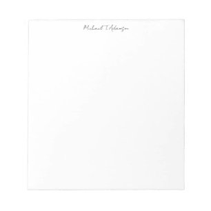 Bloc-note Style Rétro Élégant Simple Blanc Calligraphie