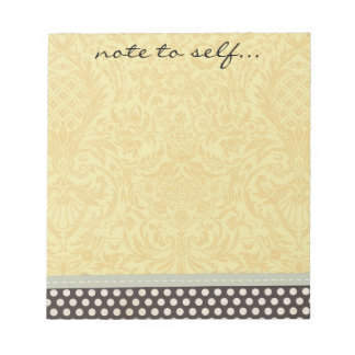 Bloc-note Style Scrapbook Polka Dot et Damask avec ruban