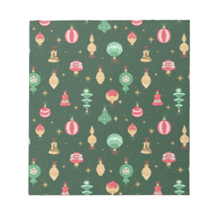 Bloc-note Style vintage Ornement de Noël Motif - Vert