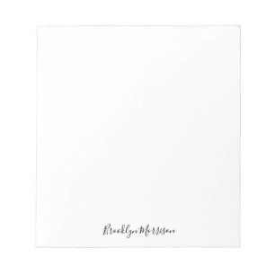 Bloc-note Stylish black muet script name text monogram