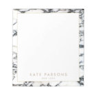 Stylish Chic Black and White Marble Nom Notepad