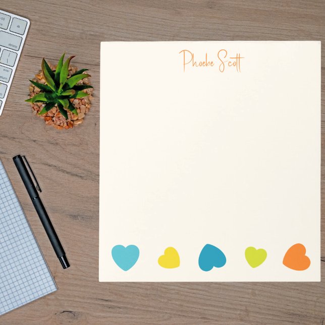 Bloc-note Stylish Cute Trendy Girly Simple Hearts Notepad  (Créateur téléchargé)