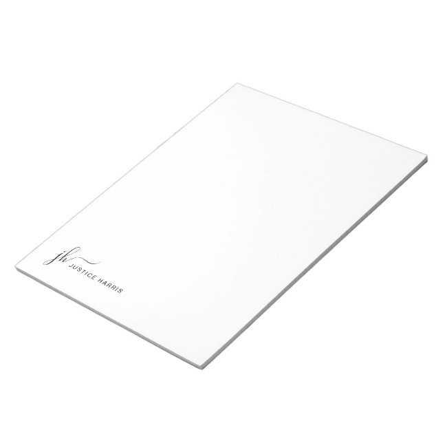 Bloc-note Stylo élégant Monogramme Papier à lettres personna (Incliné)