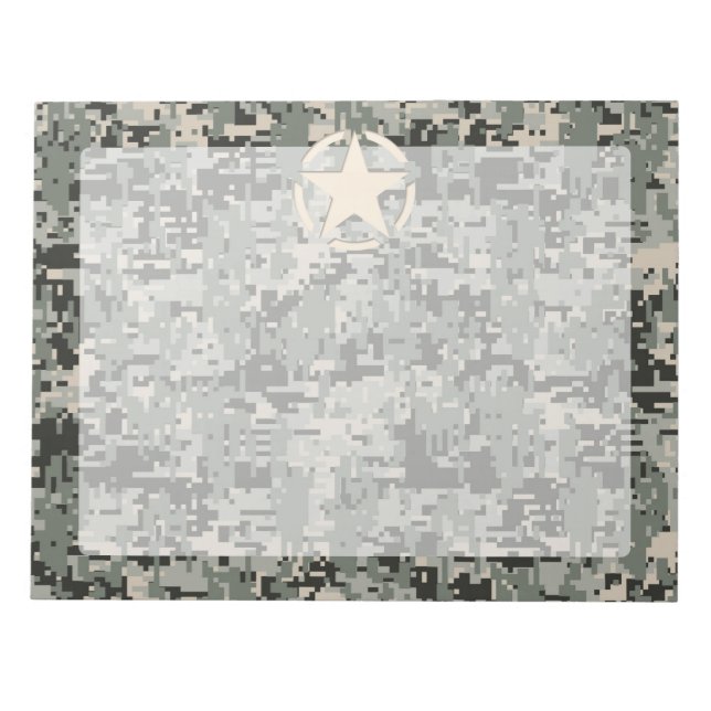 Bloc-note Stylo Star sur le Camouflage numérique (Devant)