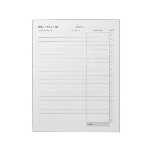 Bloc-note Suivi des dépenses simples minimal
