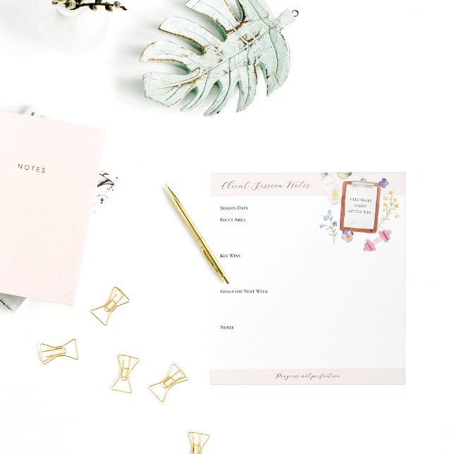 Bloc-note Suivi des progrès de bien-être floral | Notes de c (Créateur téléchargé)