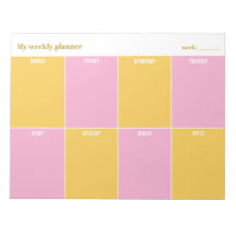 Sunny Yellow and Pink Custom Weekly Planner
