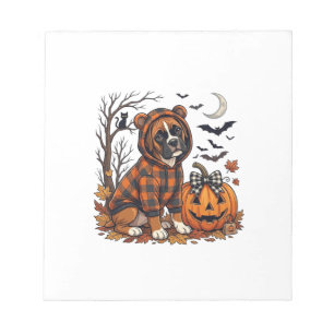 Bloc-note Sweat à capuche carreauté chien Boxer Halloween Ci