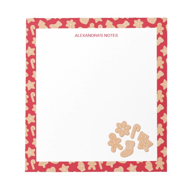 Bloc-note Sweet Christmas Gingerbread Motif de cookies (Devant)
