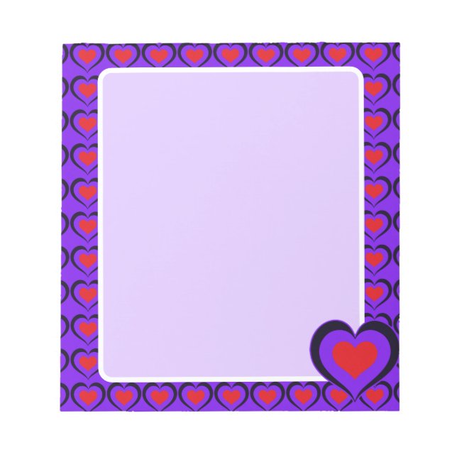 Bloc-note Sweetheart Red & Purple Hearts  (Devant)
