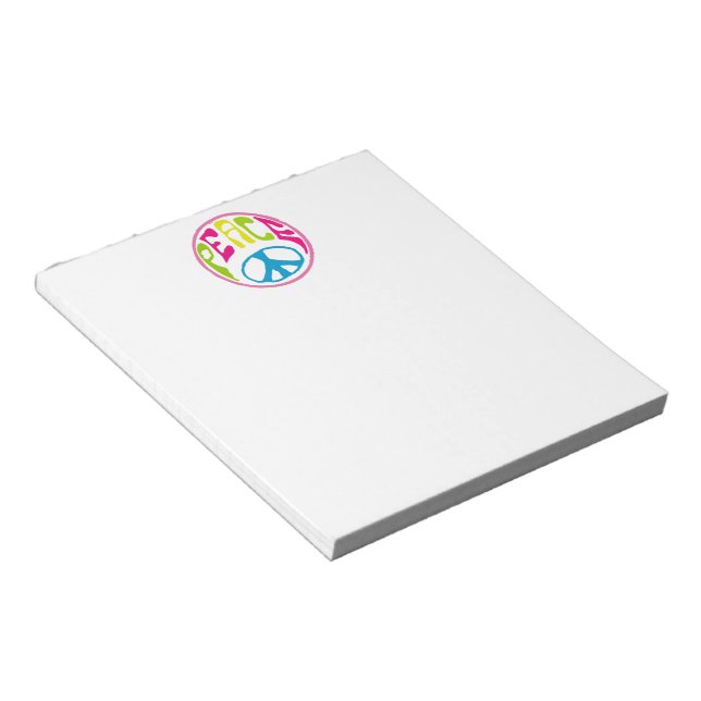 Bloc-note SYMBOLE DE LA PAIX Hippie (Incliné)