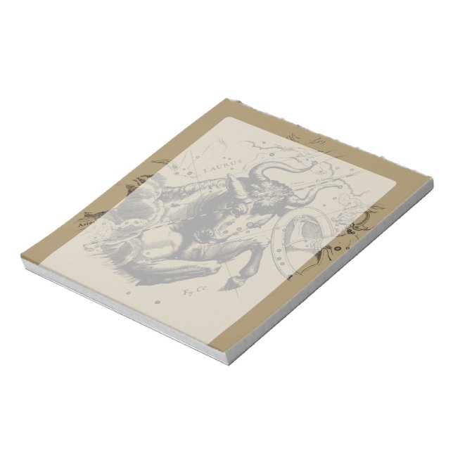 Bloc-note Symbole de Taurus Constellation Hevelius circa 169 (Tourné)