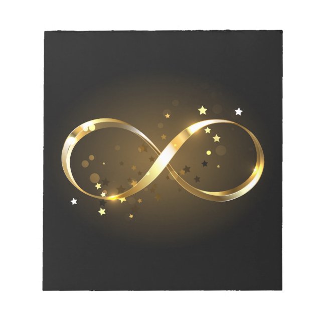 Bloc-note Symbole d'infini doré (Devant)