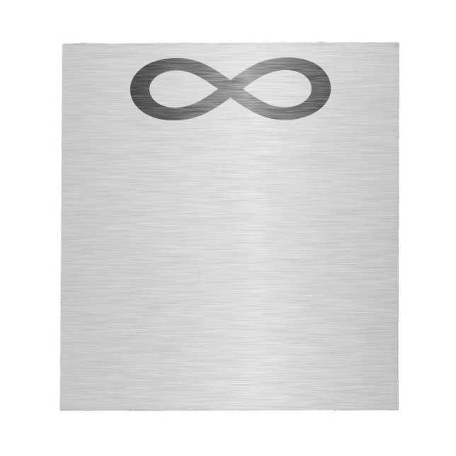 Bloc-note Symbole d'infini sur la texture métallique de Faux (Devant)