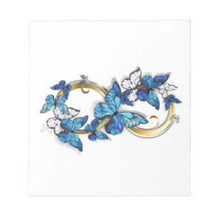 Bloc-note Symbole infini de papillons Morpho bleus