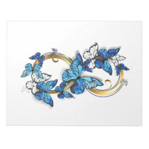 Bloc-note Symbole infini de papillons Morpho bleus