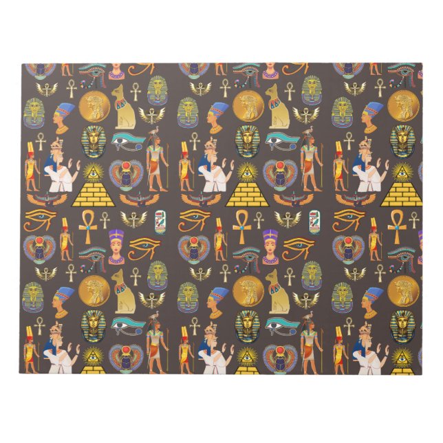 Bloc-note Symbole Motif égyptien Hiéroglyphique antique (Devant)