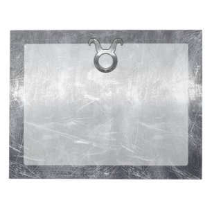 Bloc-note Symbole Taurus Zodiac Grunge Style Argent Distress