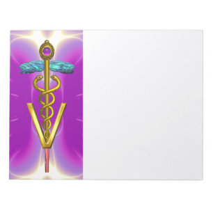 Bloc-note SYMBOLE VÉTÉRINAIRE DE CADUCE D'OR, Violet rose
