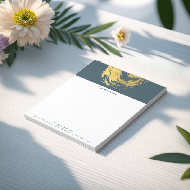 Bloc-note Symbole YOGA bleu & or ZEN brosse (Créateur téléchargé)