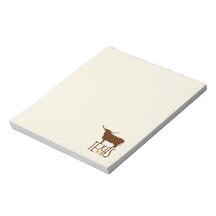 Bloc-note Symboles du Texas, Longhorn, marron
