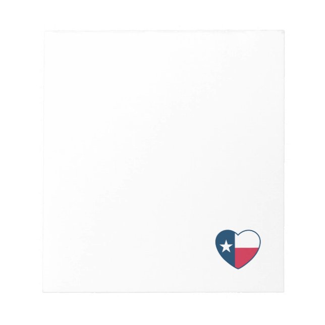 Bloc-note Symboles du Texas, Texas Drapeau, Coeur (Devant)