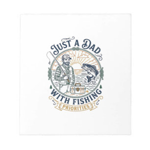 Bloc-note T-shirt de pêche pour la fête des pères Papa Juste