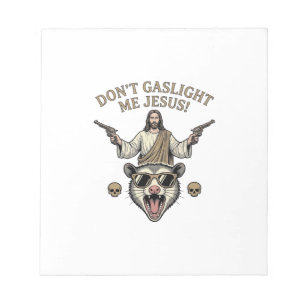 Bloc-note T-shirt design de gravure vintage Jésus Possum drô