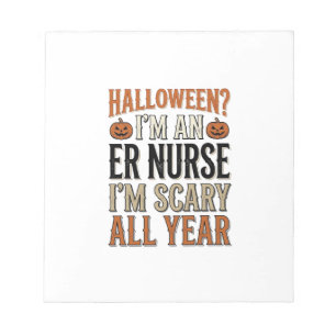 Bloc-note T-shirt drôle d'infirmière des urgences Halloween 
