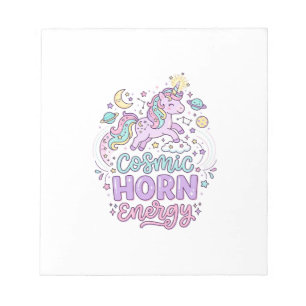 Bloc-note T-shirt graphique pastel mignon énergie corne cosm