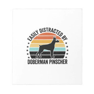 Bloc-note T-shirt graphique vintage Doberman Pinscher couche