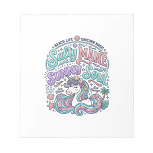 Bloc-note T-Shirt Licorne Crinière Salée Âme Ensoleillée Sty