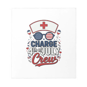 Bloc-note T-shirt médical patriotique d'infirmière du 14 jui