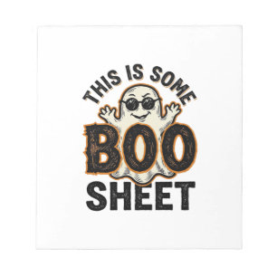 Bloc-note T-shirt vintage Halloween drôle de fantôme Boo She