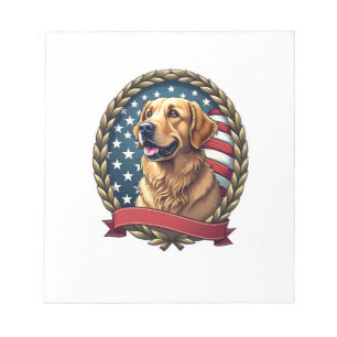 Bloc-note T-shirt vintage patriotique Heritage Golden Retrie