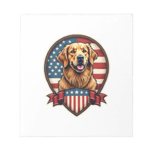 Bloc-note T-shirt vintage pour chien Golden Retriever USA Pr