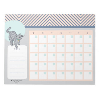 Bloc-note Tabby Cat Open Dated Desk Calendar Notepad