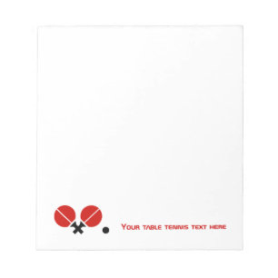 Bloc-note Table tennis ping-pong rackets and ball black, red