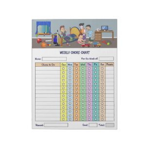 Bloc-note Tableau de tâches hebdomadaires pour enfants