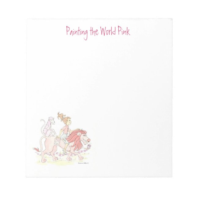 Bloc-note Tablette Lion Rose (Devant)