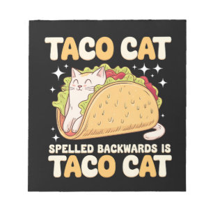 Bloc-note Tacocat Épelé à l'Envers Taco Cat Mexicain