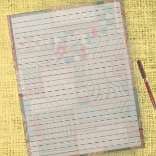 Bloc-note Taille de la lettre 8,5 x 11 règle large Vintage R